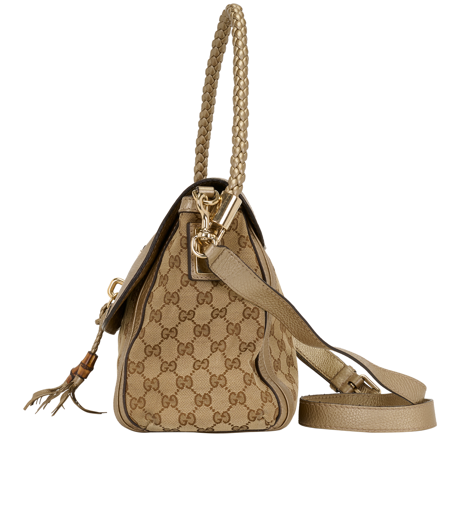 Bella Flap Satchel, &pound;280, Handbags, Beige, Canvas, Bottom view